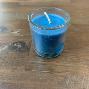 ✅ tiny blue glass votive candle